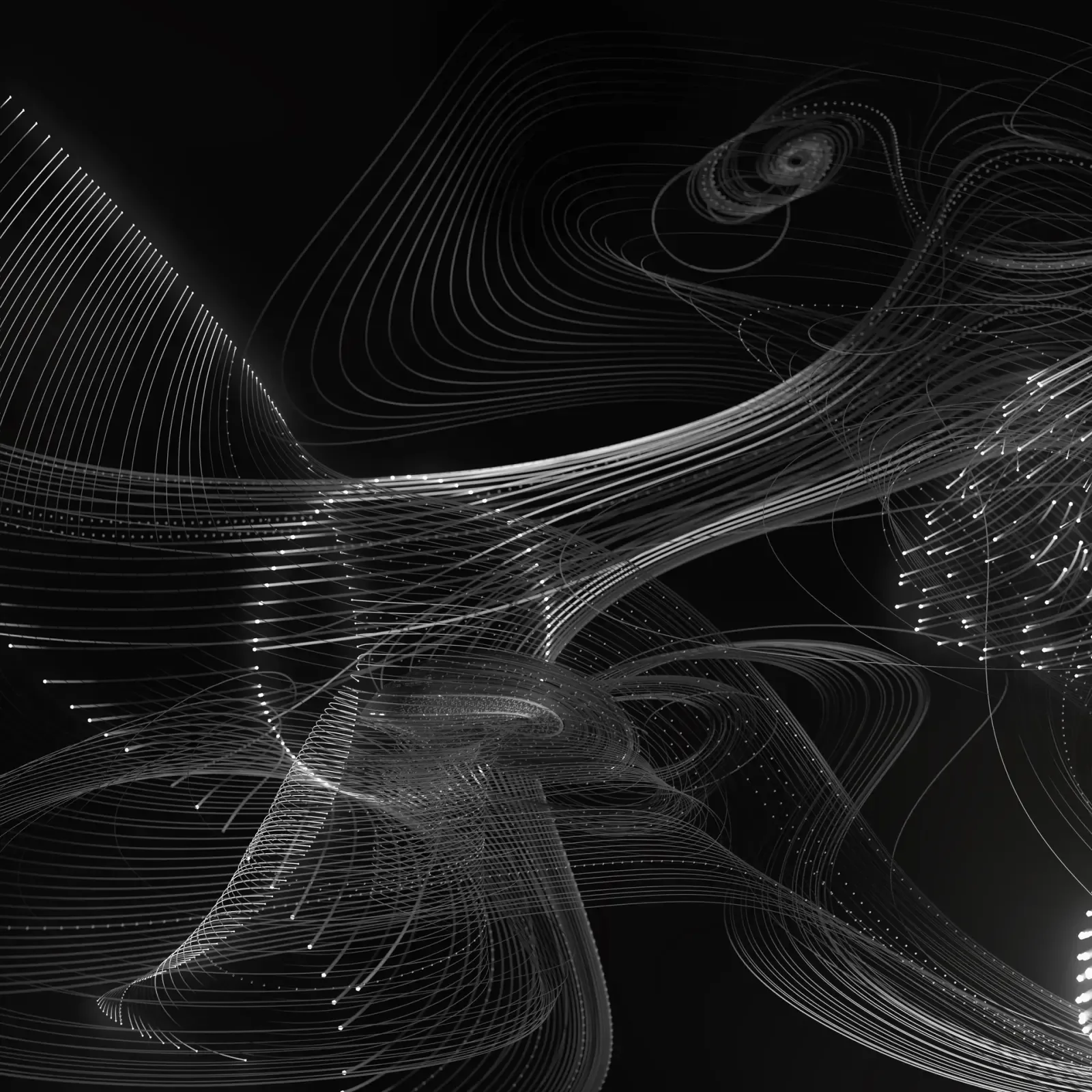 TCL, an abstract field of refracted color, light and motion, set against a dark ground.