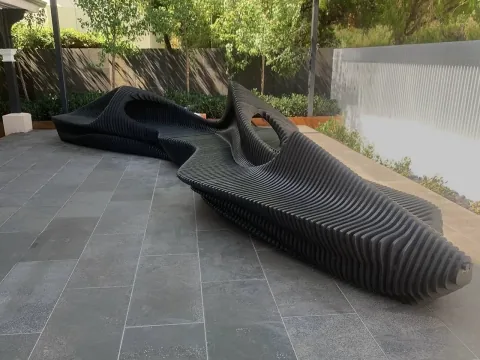 Parametric bench. Black Mumba Rincian proyek