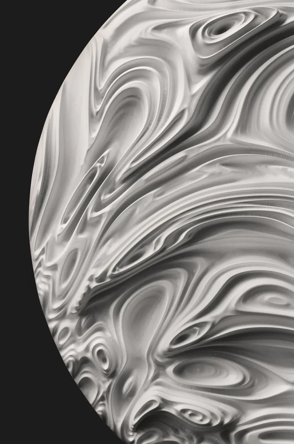 Jupiter Round Panel 02, cropped edge showing long parallel topographic lines.