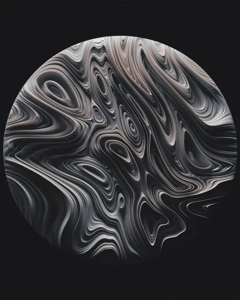 Jupiter Round Panels, circular sculptural wall panel with broad vortex-shaped ridges, isolated in a front-facing studio study.