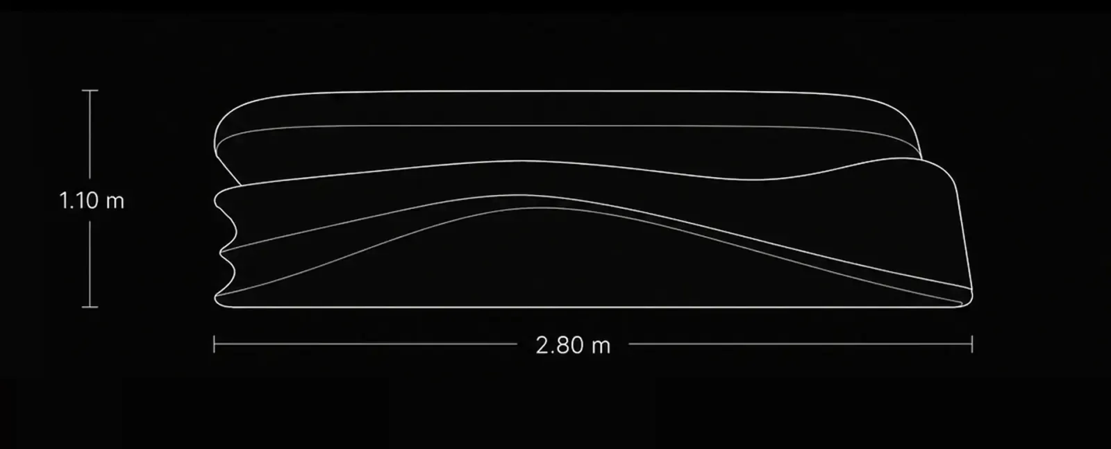 Dubai Reception Desk Front view technical drawing