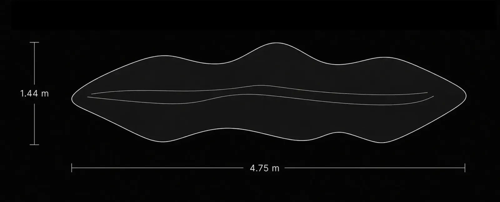Murena Bench Top view technical drawing
