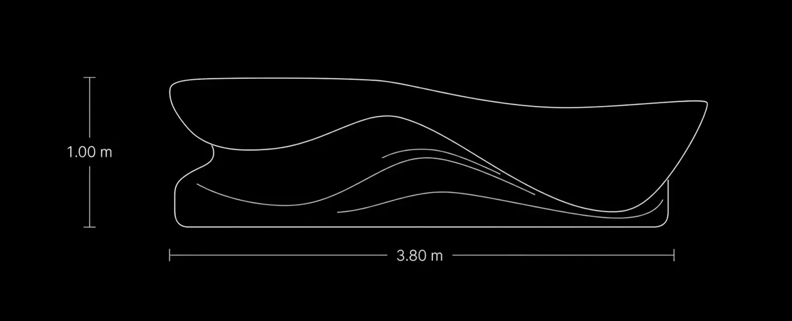 G Reception Desk Front view technical drawing