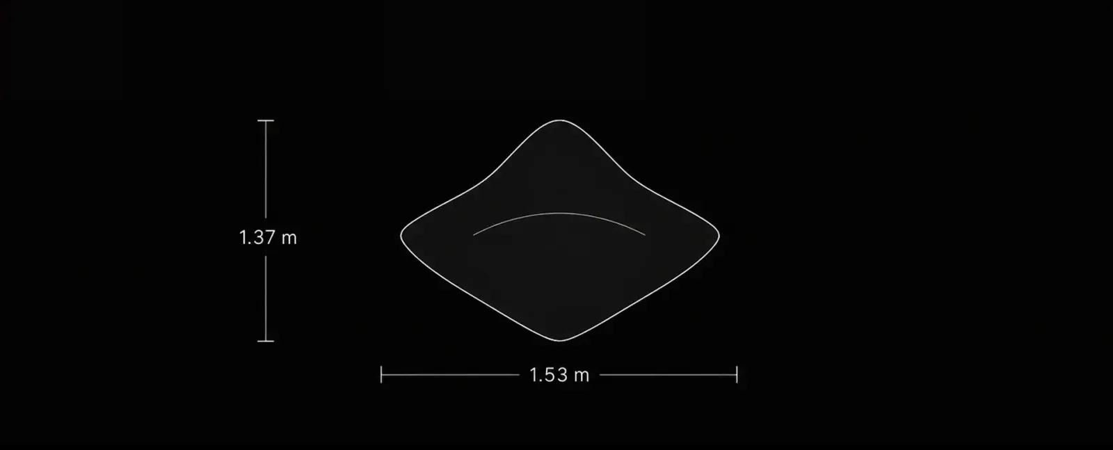 Scate Chair Top view technical drawing