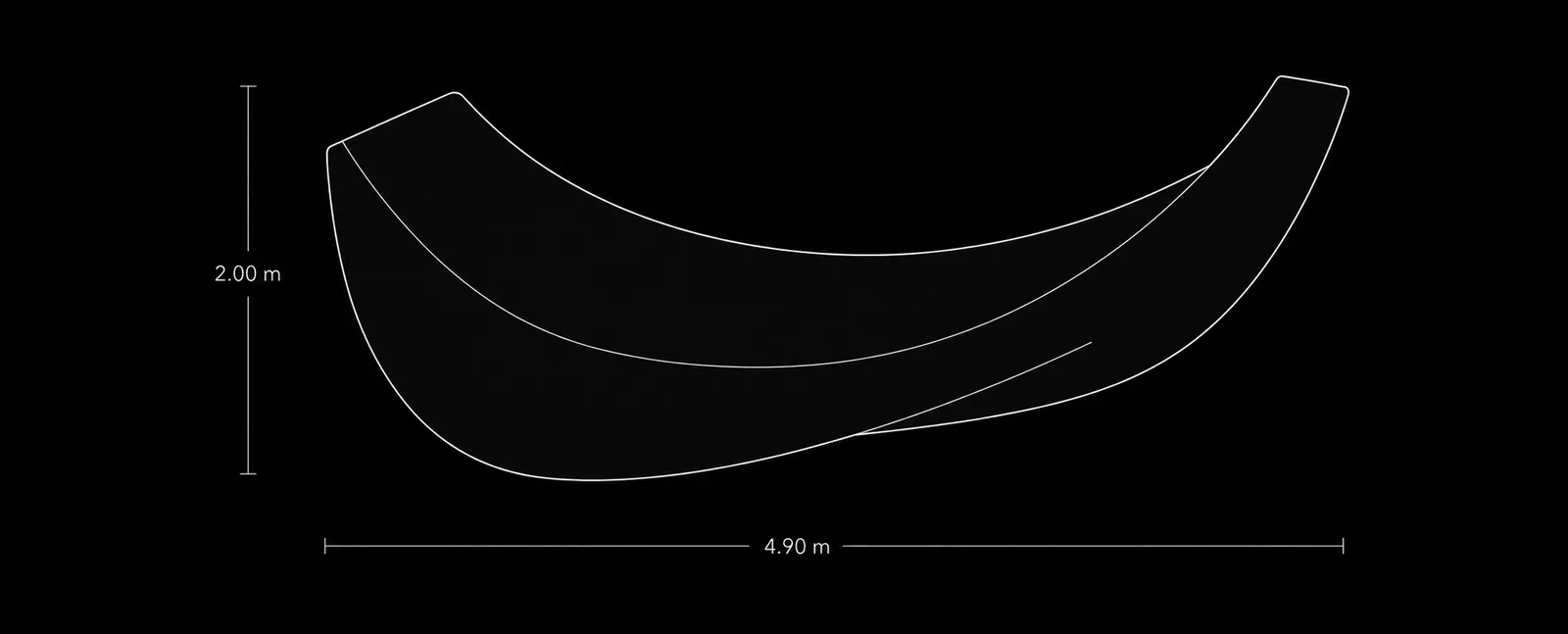 M Reception Desk Top view technical drawing