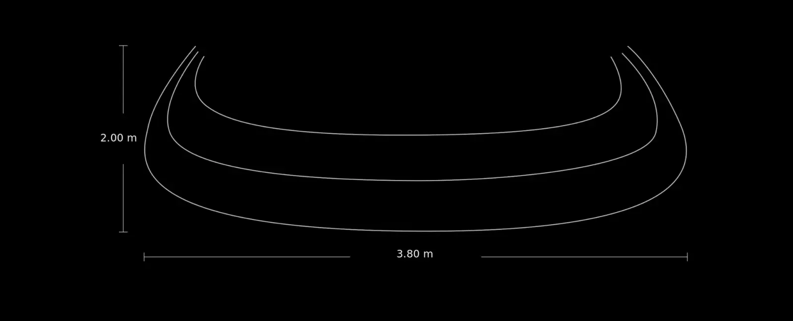 O Reception Desk Top view technical drawing